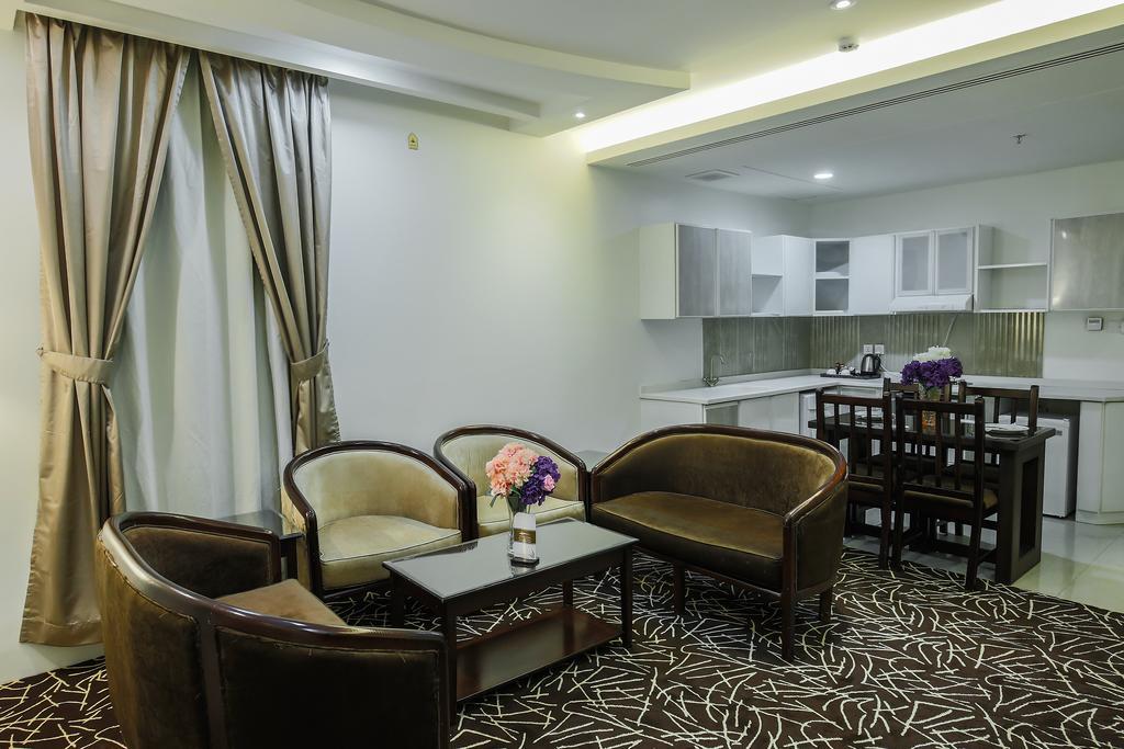 Rest Night Serviced Apartments- Alhamra Рияд Екстериор снимка A living room in a typical apartment
